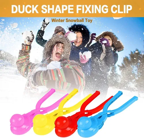 Miniatura 2 de Herramienta para hacer bolas de nieve con asa, clip para hacer bolas de nieve de pato de dibujos animados, juguetes perfectos para niños y adultos
