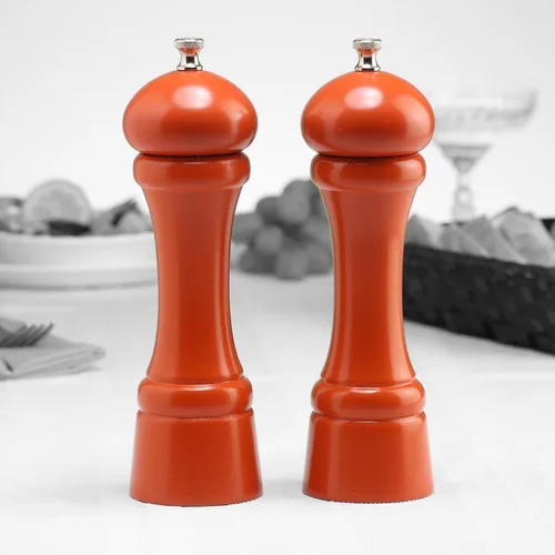 Miniatura 7 de Chef Specialties Molinillo de pimienta Windsor de 8 pulgadas y molino de sal, naranja mantequilla