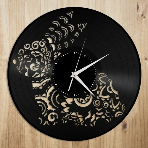 Reloj de pared de vinilo tribal de conejo, regalo único para amantes de los animales, decoración de habitación, diseño vintage, oficina, bar,