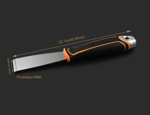 Miniatura 3 de ROLLINGDOG Cuchillo de masilla rígida de 1.5 pulgadas, herramienta raspadora de pintura de cincel de acero inoxidable para pelar papel tapiz