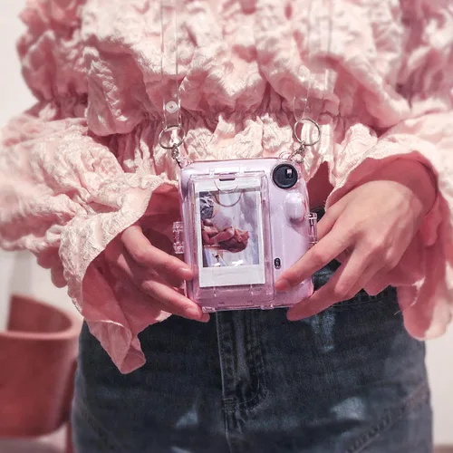 Miniatura 6 de Instant Mini 12 - Funda transparente para cámara de película instantánea Fujifilm Instax Mini 12, funda protectora para cámara con bolsillo trasero