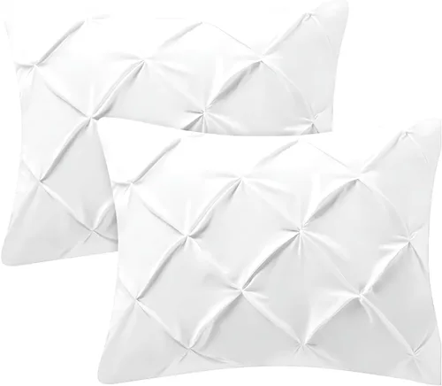 Miniatura 10 de Kotton Culture Juego de 2 fundas de almohada plisadas de 24 x 24 pulgadas, fundas de almohada decorativas, 100% algodón egipcio de 600 hilos, aptas