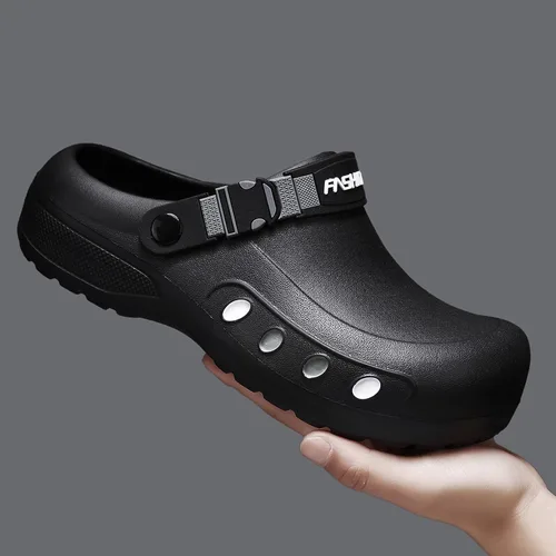 Miniatura 6 de MEIAGDT Zapatos de chef antideslizantes para hombre, impermeables y a prueba de aceite, con correas ajustables, suaves y cómodos, adecuados