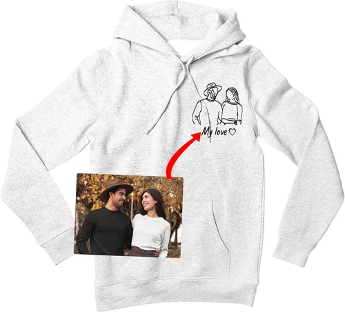 Sudaderas con capucha personalizadas diseñan el tuyo propio, retrato de camisa de la foto, regalos personalizados para el día de San Valentín para