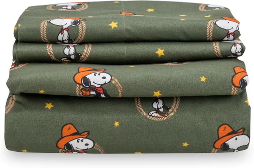 Miniatura 21 de Berkshire Blanket Peanuts® - Juego de sábanas para niños, tamaño individual, 3 piezas, lindo personaje Snoopy impreso, sábanas de microfibra suave