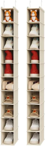 Miniatura 14 de MAX Houser Organizador de Zapatos Colgante de 10 Estantes, Organizador de Almacenamiento de Zapatos para Clóset, Paquete de 2 (Gris)