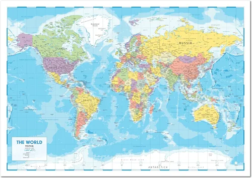Miniatura 2 de Hambli Mapa del mundo para pared – Póster de mapa grande del mundo de 37 x 26 pulgadas – Arte de pared de mapa del mundo para aula, niños y viajes