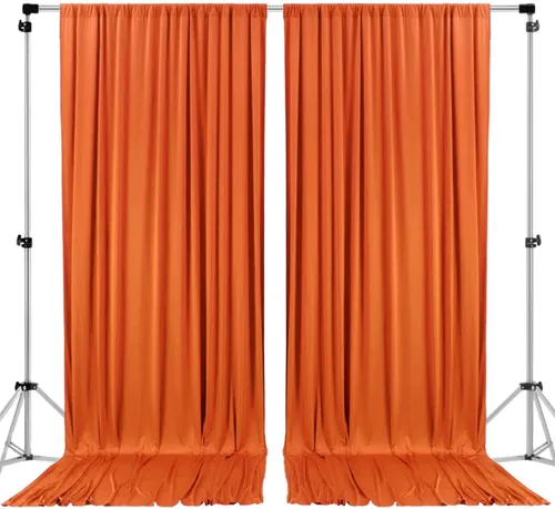 Miniatura 7 de AK Trading CO. Cortinas de telón de fondo de poliéster de 10 pies de ancho x 12 pies de largo con bolsillos para varillas - Cortinas para decoración