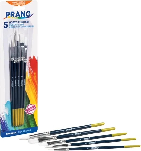 Miniatura 4 de Prang Hobby - Juego de pinceles de pintura, varios tamaños, 5 pinceles/juego, 1 juego