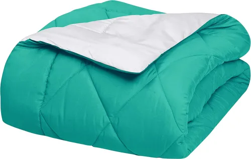 Miniatura 18 de Elegant Comfort Juego de edredón reversible acolchado de 3 piezas con relleno alternativo de plumón de ganso, relleno de edredón suave, calidez