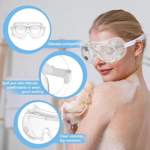 Miniatura 3 de ElevateTech Protector de pestañas y cejas, protector de gafas de ducha, paquete de 2 protectores de ojos ajustables para la cara y la ducha Blanco