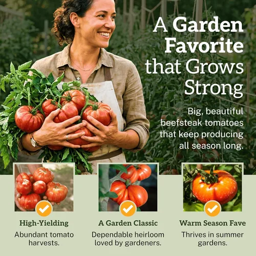 Miniatura 4 de TKE Farms & Gardens - Semillas de tomate Beefsteak para plantar, más de 75 variedades tradicionales sin OMG, cultiva tomates grandes y jugosos
