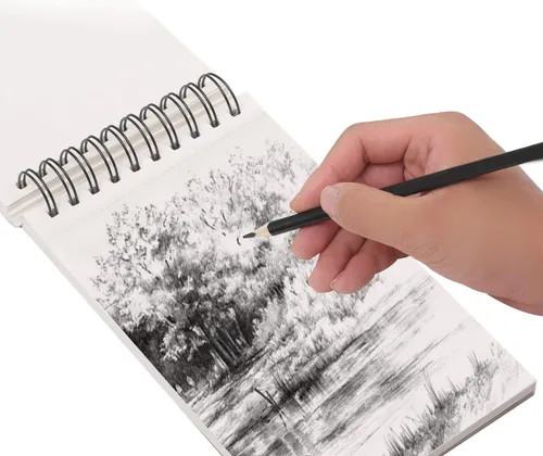 Miniatura 3 de Bachmore - Cuaderno de bocetos de 5.5 x 8.5 pulgadas, 100 hojas de cuaderno de bocetos encuadernado en espiral para artistas profesionales