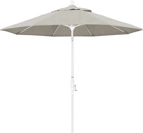 Miniatura 10 de California Umbrella paraguas de tela Olefin de 9 pies de fibra de vidrio de elevación basculante mercado de aluminio, paraguas con poste de bronce