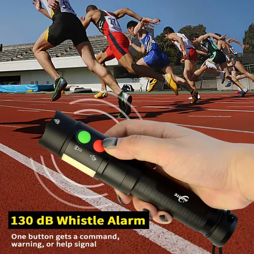 Miniatura 2 de Linterna electrónica de la varita del silbato para el tráfico, entrenamiento USB C y recargable magnético, luz COB, base de imanes