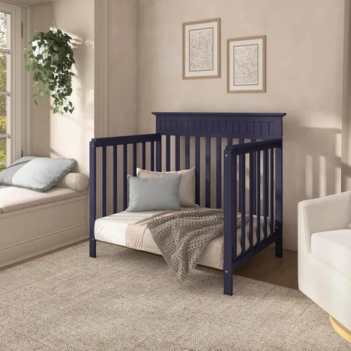 Miniatura 8 de Dream On Me Mini cuna convertible Harbor 4 en 1 en color azul marino, certificado Greenguard Gold