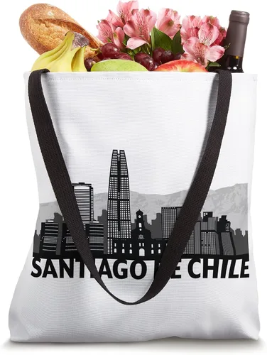 Miniatura 4 de Santiago de Chile City Skyline Silhouette Sketch Bolso tote