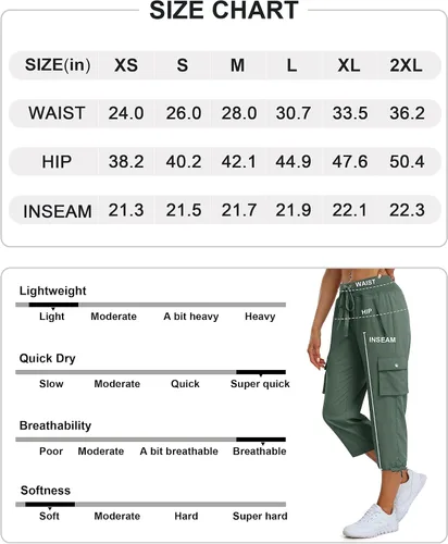 Miniatura 7 de MoFiz - Pantalones cargo capri, ligeros, casuales, holgados, cómodos y bonitos, de secado rápido, atléticos, para senderismo, viajes, con bolsillos