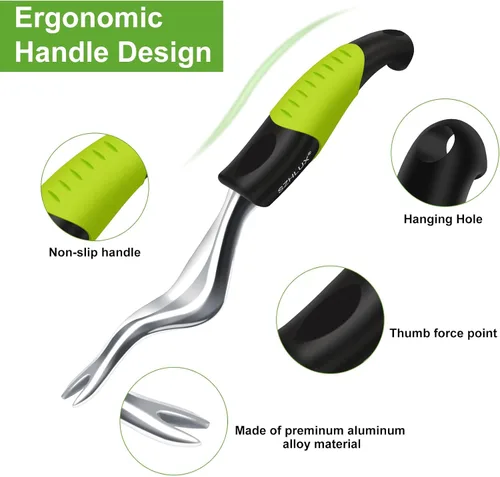 Miniatura 2 de SZHLUX Herramienta de deshierbe manual, herramienta de extracción de malezas prémium para jardín, herramienta de mano de jardinería con mango Verde