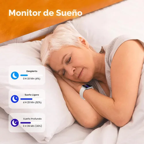Miniatura 4 de Reloj podómetro, apto para personas mayores, no requiere aplicación/teléfono, reloj de seguimiento de fitness impermeable con contador de pasos