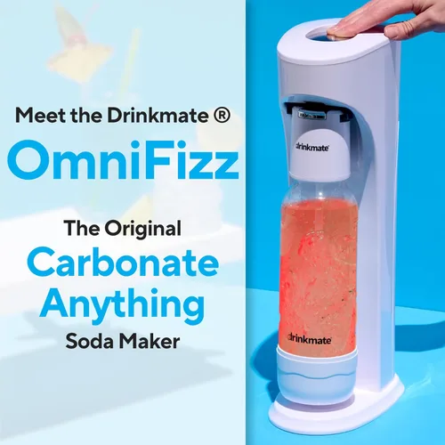 Miniatura 2 de Drinkmate OmniFizz Máquina de Agua con Gas y Refrescos, Carbonata Cualquier Bebida, PAQUETE DEFINITIVO - Incluye tres Cilindros de CO2 de 60L, Dos