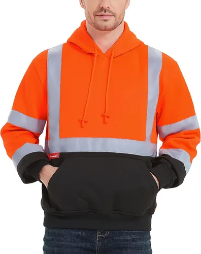 ProtectX Hi Vis - Sudadera con capucha para hombres y mujeres, de alta visibilidad, reflectante, con bolsillos, para construcción, trabajo, clase 3