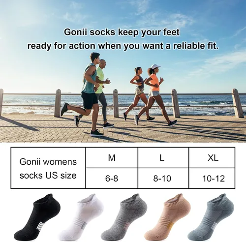 Miniatura 6 de Gonii Calcetines de tobillo para mujer para correr atléticos no se ven acolchados 5 pares