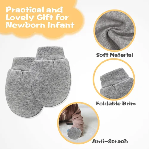 Miniatura 2 de Uttpll Manoplas de algodón para recién nacido, guantes transpirables para niños y niñas de 0 a 6 meses