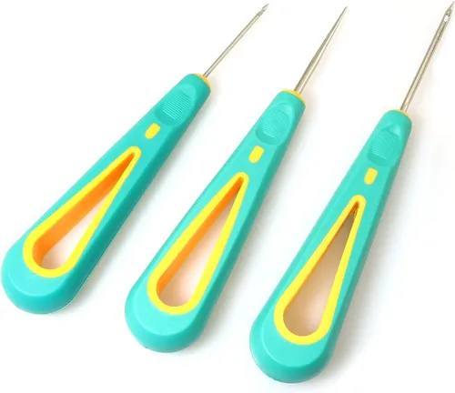 RLECS Kit de 3 puntas de acero para reparación de zapatos de cuero, herramienta de zapatero de costura, manualidades, recta, curvada y aguja, aguja,