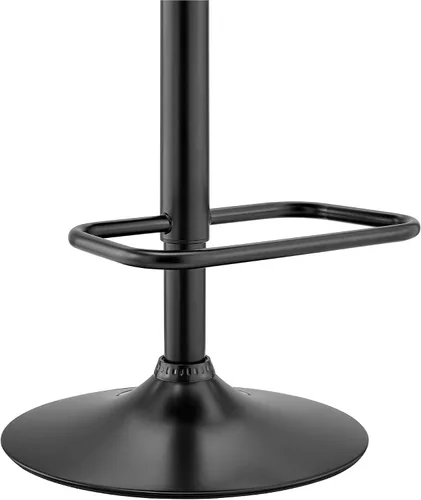 Miniatura 10 de Armen Living Leland Taburete ajustable de piel sintética negra y acabado cromado