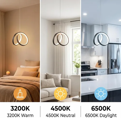 Miniatura 6 de Lámpara colgante LED - Isla moderna, regulable a distancia, aplicación inteligente, colgante ajustable para cocina, comedor, dormitorio