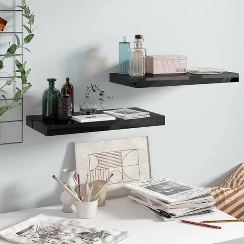 Miniatura 27 de Estantes flotantes de pared, juego de 4 estantes decorativos para montar en la pared, estante colgante con soportes invisibles para decoración