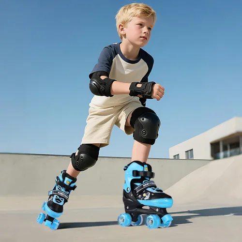 Miniatura 6 de Patines de Ruedas, Patines de Ruedas Ajustables de 4 Tallas para Niños, Ruedas con Luces y Adorables Diseños de Dibujos Animados, Múltiples Capas