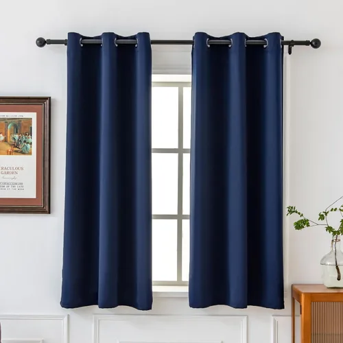 Miniatura 38 de Pickluc Cortinas Opacas Azul Marino para Sala de Estar, Cortinas Bloqueadoras de Luz con Ojales, Aislamiento Térmico, Reducción de Ruido, 52 Azul