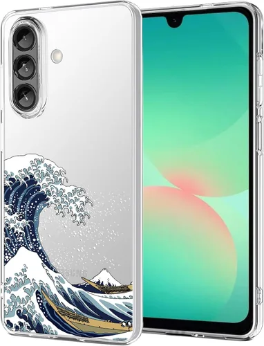 Miniatura 11 de Unov Funda diseñada para Galaxy A14 4G / 5G, funda transparente con patrón antideslizante en relieve, a prueba de golpes delgada protectora