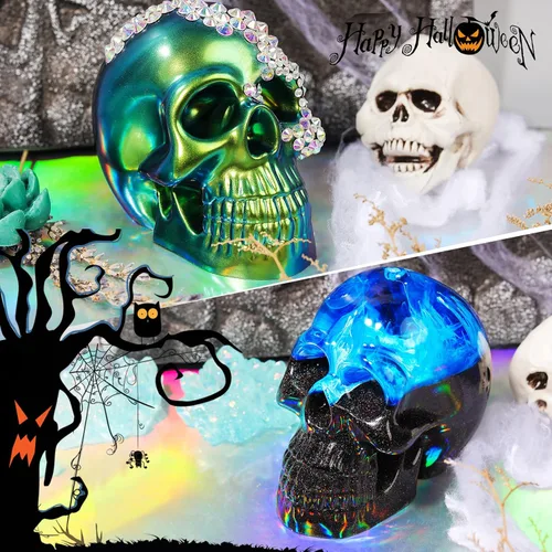 Miniatura 3 de LET'S RESIN Moldes de silicona 3D con forma de calavera grande, molde de resina epoxi de calavera de esqueleto para hacer velas, decoración del 1