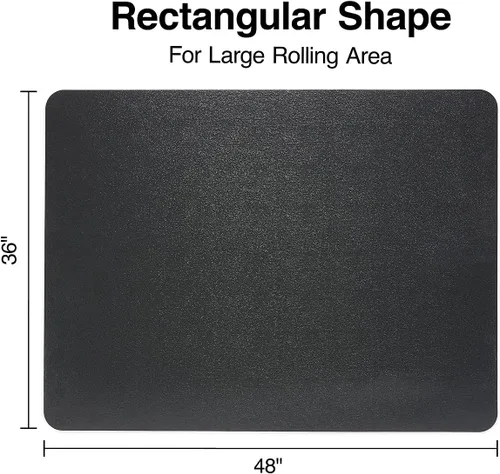 Miniatura 5 de Staples Tapete para silla de oficina, tapetes negros, suelos duros, parte inferior texturizada, 48 x 36 pulgadas, deslizamiento suave