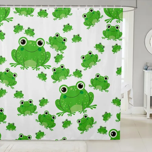 Miniatura 17 de Manfei Cortinas de ducha para niños con diseño de perros de dibujos animados, bonitas cortinas de baño para niñas y niños pequeños, cortinas
