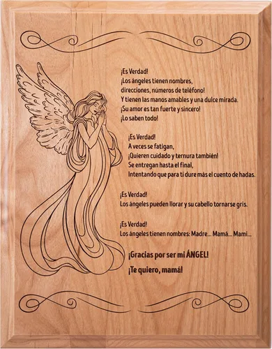 Regalos para Madre para el Día de la Madre – Regalos para Madre – Regalo en español de hija e hijo – Poema sentimental para mamá español 7 x 9
