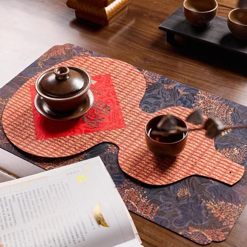 Miniatura 12 de Extra Long 2-Piece Table Runner Set 118, Waterproof Banquet Table Decor, Double Sided Event Cloth, Heavy Duty Tea Mat, Washable Reversible Brocade