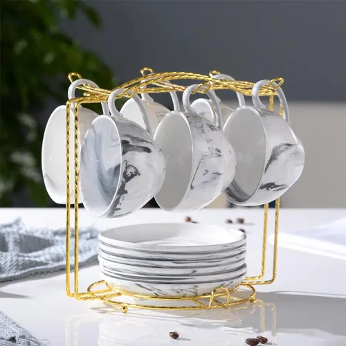 Miniatura 9 de YY YEARCHY Soporte para tazas de café, soporte para tazas de espresso, estante de secado de tazas, soporte escurridor de tazas de metal, organizador