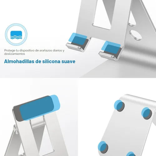 Miniatura 4 de OMOTON Soporte ajustable para tablet de escritorio, brazos más largos mejorados para una mayor estabilidad, soporte para tableta T2 con diseño hueco
