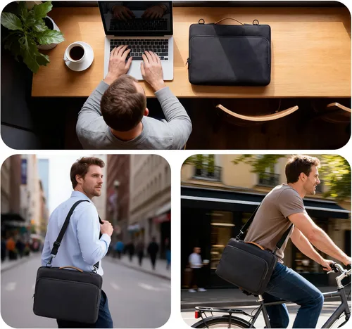 Miniatura 7 de NIMOSA Bolsa para portátil de 15,6 pulgadas, funda resistente al agua para portátil