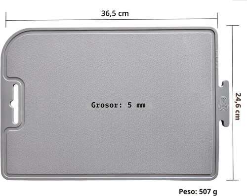 Miniatura 5 de Tabla de cortar de silicona gruesa de doble cara hecha en Corea, 14.3 x 9.7 pulgadas, diseño plegable, mango de agarre para goteo, apto para Gris