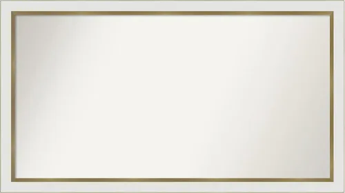 Miniatura 92 de Amanti Art Espejo de baño blanco para sobre el fregadero, 30 x 35 pulgadas, espejo de tocador rectangular estrecho de Eva de oro blanco, marco