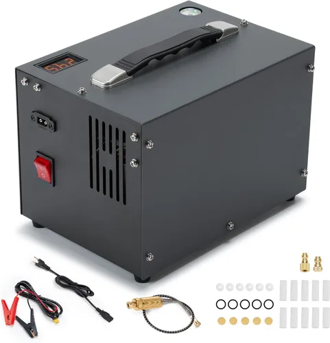 Miniatura 9 de Compresor de aire PCP con apagado Atuo, portátil 4500Psi/30Mpa, sin agua/aceite, arranque de un botón, disco de estallido, compresor de pistola