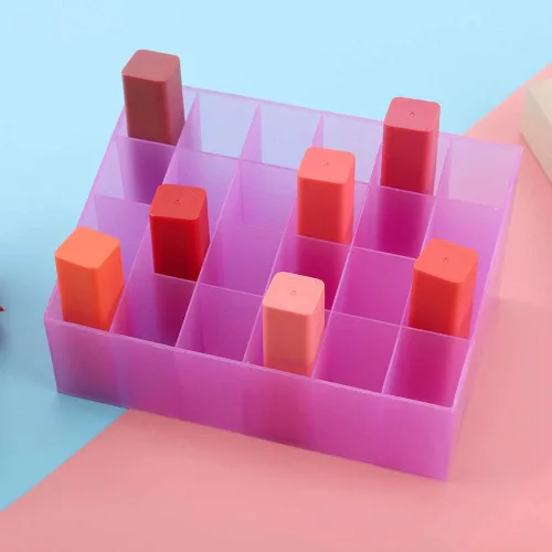 Miniatura 4 de ZJchao Organizador de lápiz labial, soporte para brillo de labios, organizador de cosméticos, almacenamiento de maquillaje, 24 rejillas, soporte