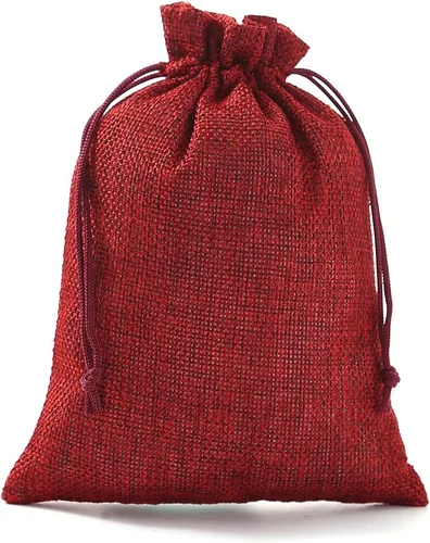 Miniatura 10 de 25 bolsas de arpillera con cordón, bolsa de regalo naranja con cordón, bolsa de joyería, bolsas de arpillera para recuerdos de fiesta de boda