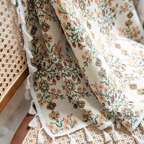 Miniatura 4 de BHUSB Cortinas rústicas para sala de estar de 63 pulgadas de largo, cortinas de ventana de lino y algodón con estampado floral bohemio, cortinas