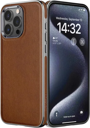 Miniatura 24 de LOHASIC Funda para iPhone 12 y iPhone 12 Pro - Fundas para teléfono i Phone 12 con borde cromado delgado, fundas de cuero de diseño suave, funda